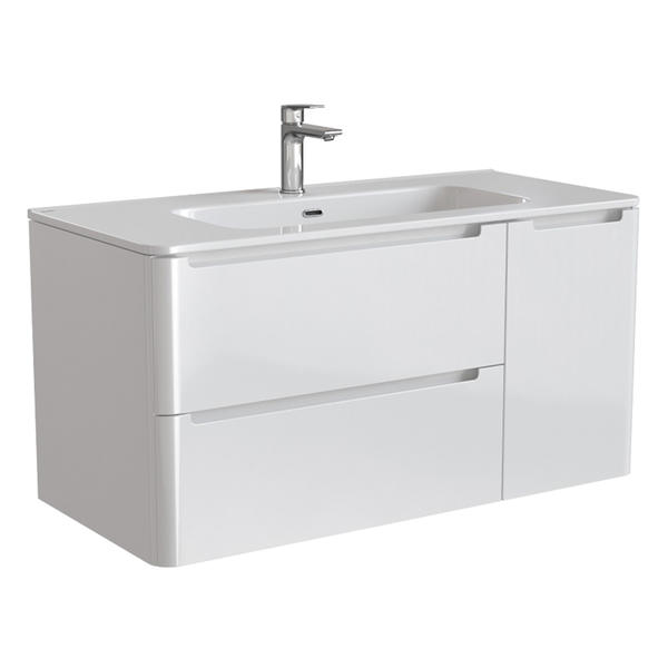 Тумба с раковиной IDDIS Edifice подвесная 100см белый EDI10W1i95K