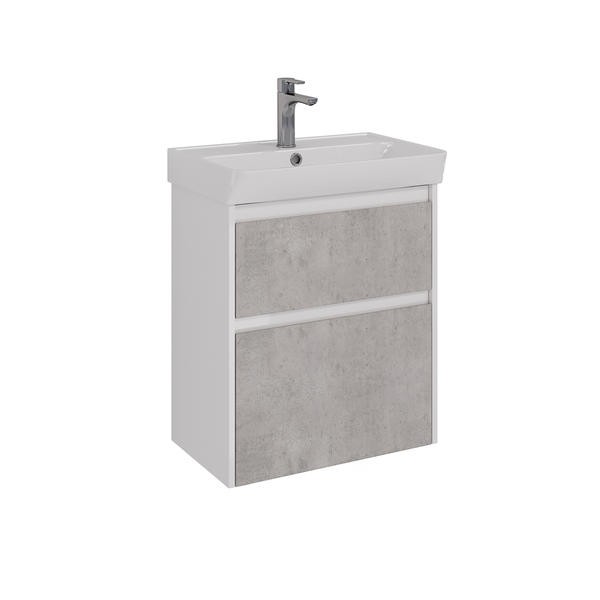 Тумба под раковину Lemark Combi LM03C60T-Beton 60 см белый глянец