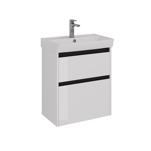 Тумба под раковину Lemark Combi LM03C60T-black 60 см белый глянец черный