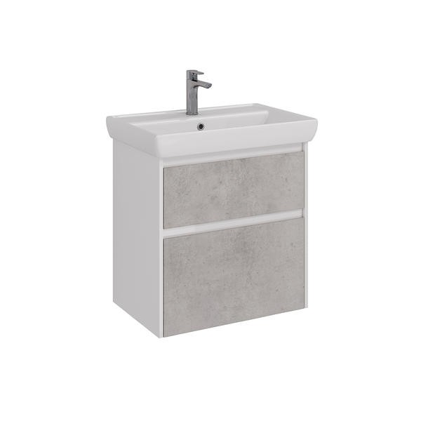 Тумба под раковину Lemark Combi LM03C70T-Beton 70 см белый глянец