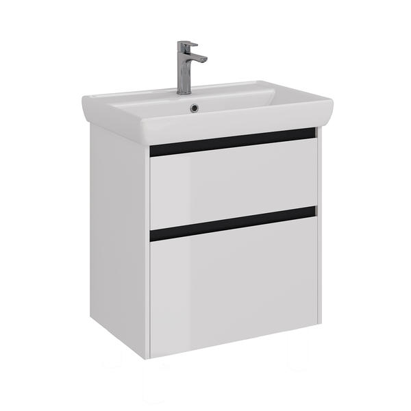 Тумба под раковину Lemark Combi LM03C70T-black 70 см белый глянец черный