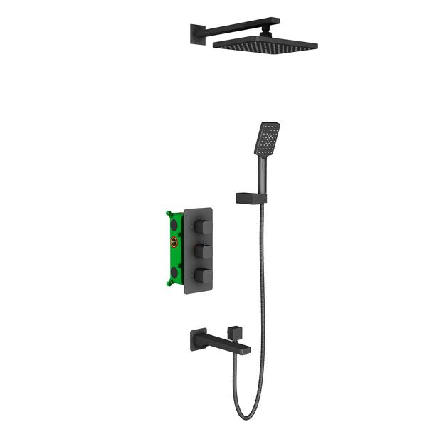 Душевая система Timo Petruma SX-5049/03SM с термостатом чёрный