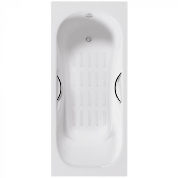 Ванна чугунная Delice Malibu DLR230610R-AS 180x80 с отверстиями под ручки и антискользящим покрытием