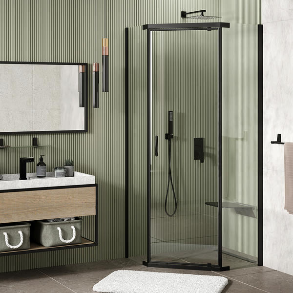 Душевой уголок WasserKRAFT Wiese 100x100 84P38 профиль Черный матовый стекло прозрачное — изображение 3