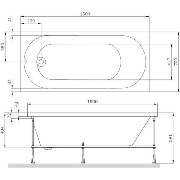 Ванна акриловая 150х70 см AM.PM X-Joy W94A-150-070W-A1 — изображение 8