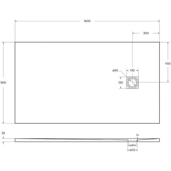 Душевой поддон из искусственного камня BelBagno Uno 160x90 TRAY-MR-UNO-AH-160/90-35-W-CR Белый — изображение 8