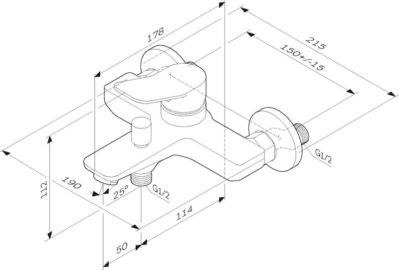 Смеситель для ванны и душа AM.PM X-Joy F85A10022 — изображение 6