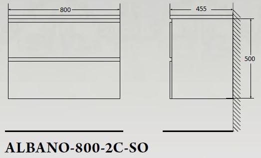 Тумба под раковину BelBagno подвесная 80x50см Rovere Rustico ALBANO-800-2C-SO-RR — изображение 3
