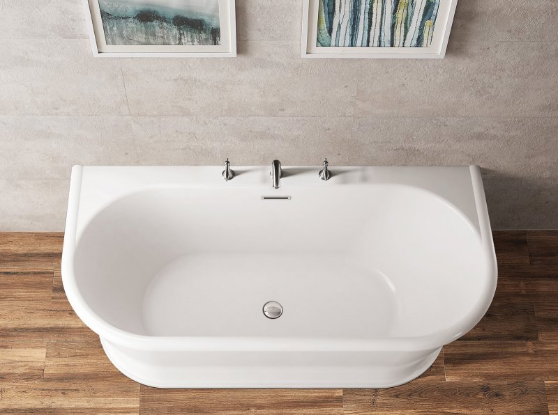 Акриловая ванна BelBagno пристенная, белая BB408-1500-800 — изображение 3