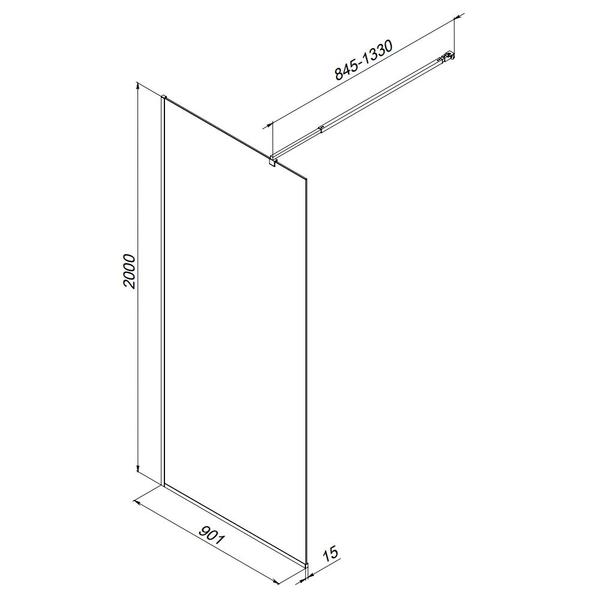 Душевая перегородка 90x200 см AM.PM Func W84WI-90-F1-MTE — изображение 6