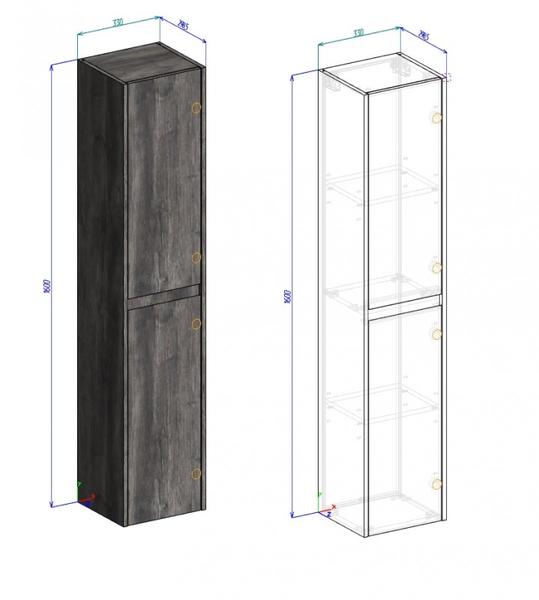 Шкаф BelBagno левосторонний 160x33см Pino Pasadena KRAFT-1600-2A-SC-PP-L — изображение 6