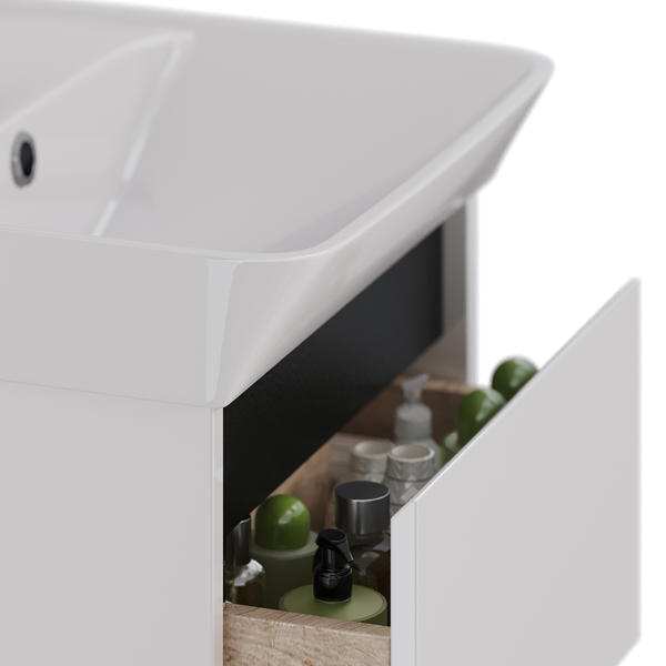 Тумба под раковину Lemark Combi LM03C45T-black 45 см белый глянец черный — изображение 4