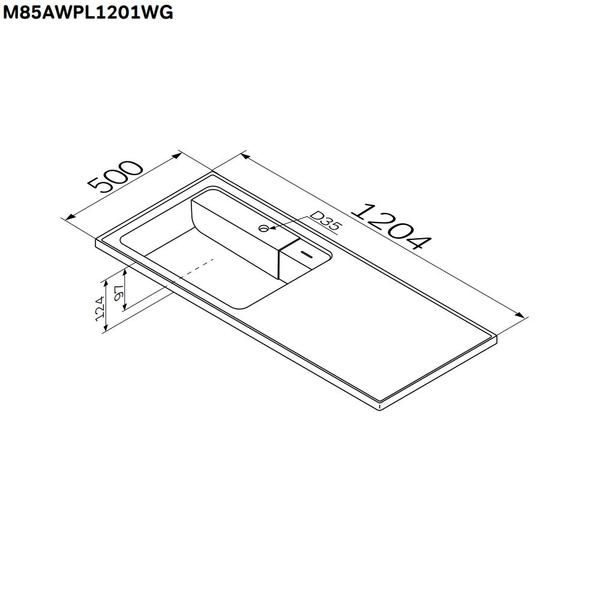 Раковина мебельная над стиральной машиной, левая, 120 см AM.PM X-Joy M85AWPL1201WG — изображение 8