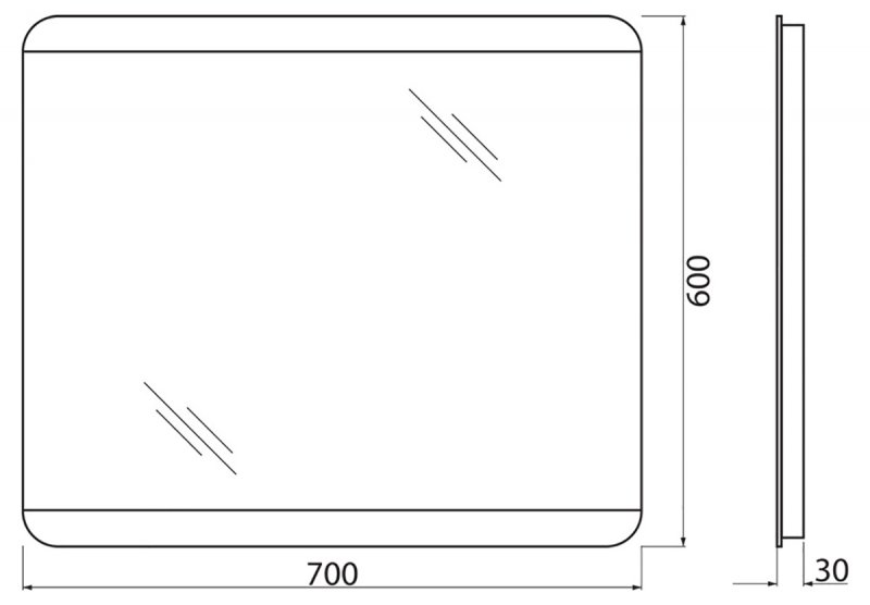 Зеркало BelBagno с LED-подсветкой и кнопочным управлением SPC-CEZ-700-600-LED-BTN — изображение 3