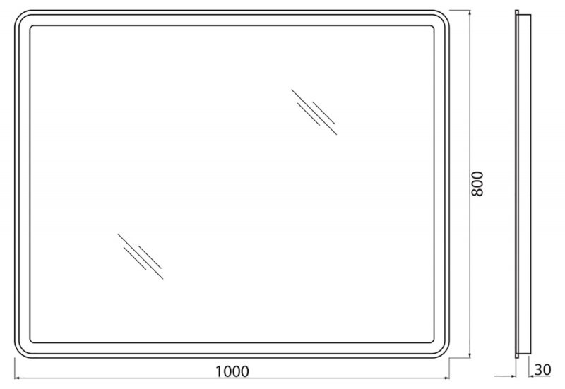 Зеркало BelBagno с LED-подсветкой и кнопочным управлением SPC-MAR-1000-800-LED-BTN — изображение 6