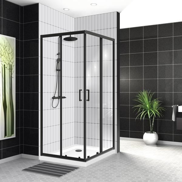 Душевой уголок BelBagno Uno 100x100см чёрный UNO-195-A-2-100-C-NERO — изображение 3