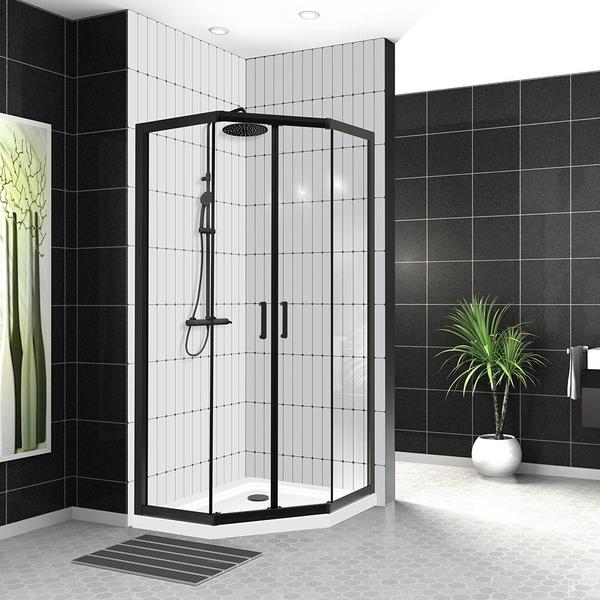 Душевой уголок BelBagno Uno 90см чёрный UNO-195-P-2-90-C-NERO — изображение 3