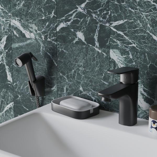 Смеситель для раковины Paini Viva Style P4YO205/574 с гигиеническим душем чёрный — изображение 3