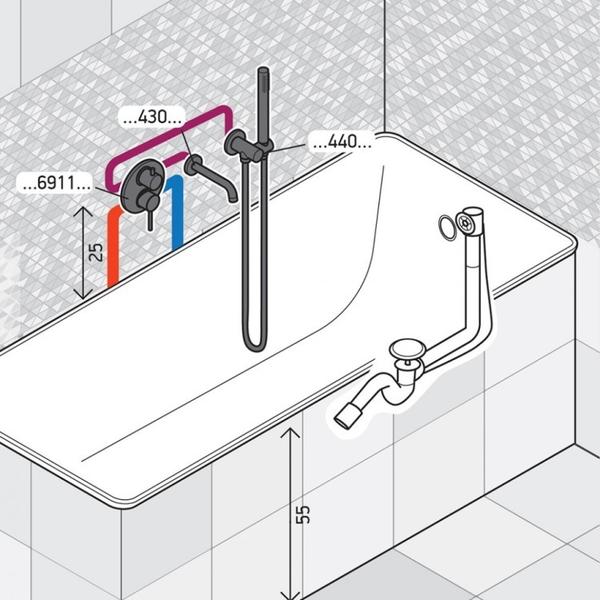 Душевой комплект Paini Cox 78PZSET26911BATH чёрный матовый — изображение 3