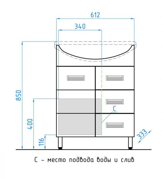 Тумба под раковину Style Line Ирис ЛС-00000016 — изображение 3