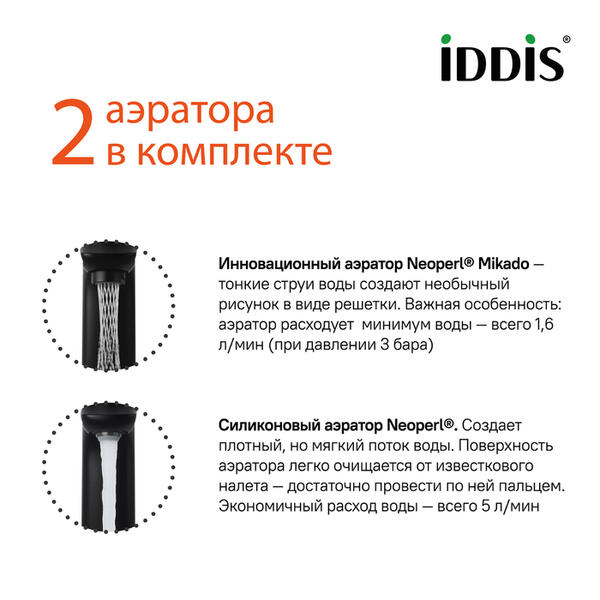 Смеситель для раковины IDDIS Slide чёрный SLIBLBTi01 — изображение 7