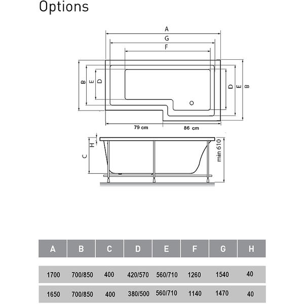 Акриловая ванна Vayer Options 165x85 L Гл000023294 без гидромассажа — изображение 5