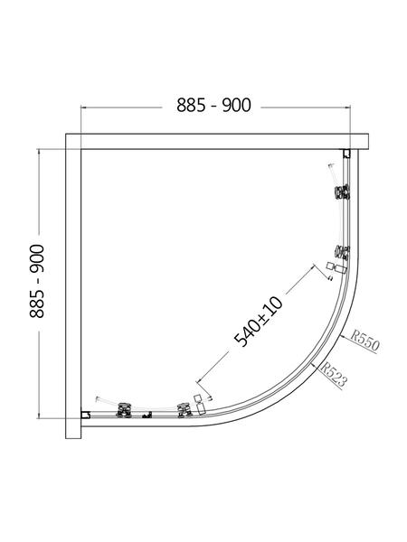 Душевой уголок AQUAme AQM3801F-9 90x90см хром — изображение 4