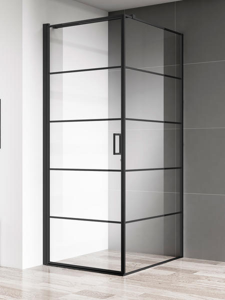 Душевой уголок AQUAme AQM5215-LH-9 90x90см чёрный матовый