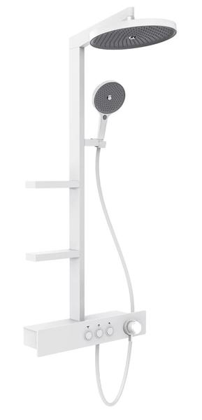 Душевая стойка AQUAme AQM8005W с термостатом белый матовый