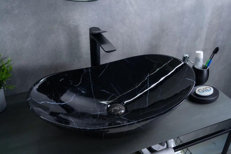 Накладная раковина Gid Bs9811 61см мрамор глянцевый