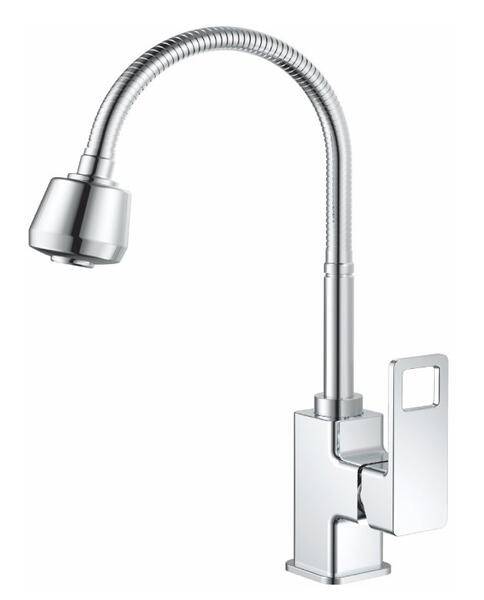 Смеситель для кухни Haiba HB73615 с гибким изливом хром