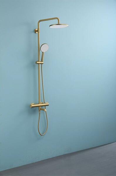 Душевая стойка Raglo R20.26.03 с термостатом золотой сатин — изображение 3