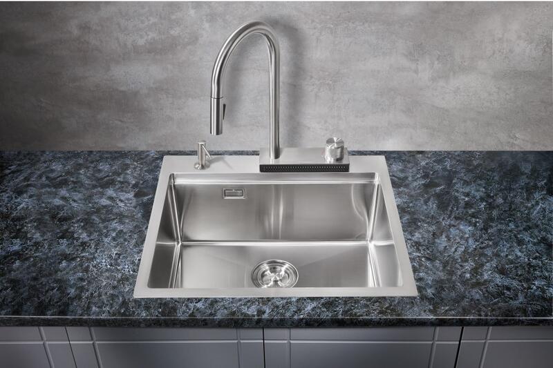 Мойка для кухни Milacio Denia 57 Steel MC.77400 в комплекте со смесителем и коландером нержавеющая сталь — изображение 5