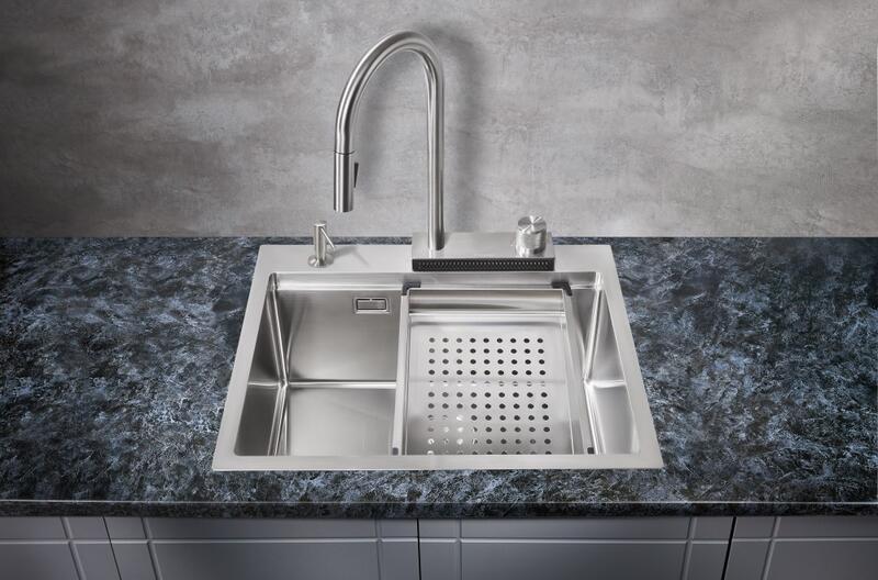 Мойка для кухни Milacio Denia 57 Steel MC.77400 в комплекте со смесителем и коландером нержавеющая сталь — изображение 6