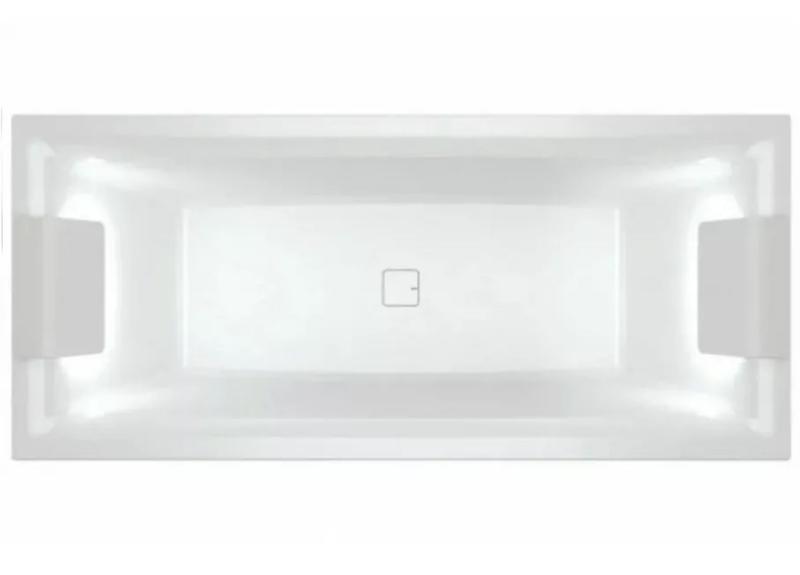 Акриловая ванна с подсветкой Riho Still Square LED Fall B100035005 170х75см светодиоды и подголовники с двух сторон заполнение через перелив белый