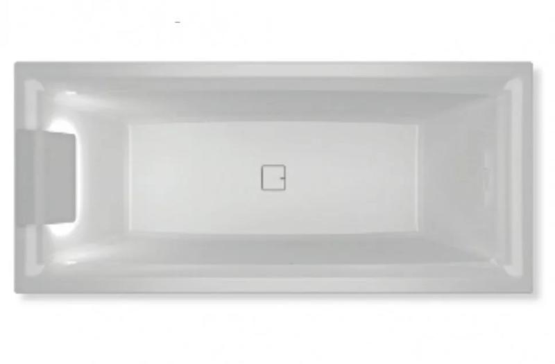 Акриловая ванна с подсветкой Riho Still Square LED Fall B100034005 170х75см светодиоды и подголовник слева заполнение через перелив белый