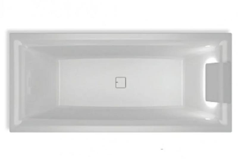 Акриловая ванна с подсветкой Riho Still Square LED Fall B099033005 180х80см светодиоды и подголовник справа заполнение через перелив белый