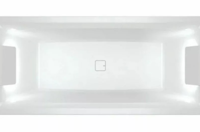 Акриловая ванна с подсветкой Riho Still Square LED Fall B099035005 180х80см светодиоды и подголовники с двух сторон заполнение через перелив белый