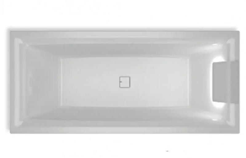 Акриловая ванна с подсветкой Riho Still Square LED Fall B100033005 170х75см светодиоды и подголовник справа заполнение через перелив белый