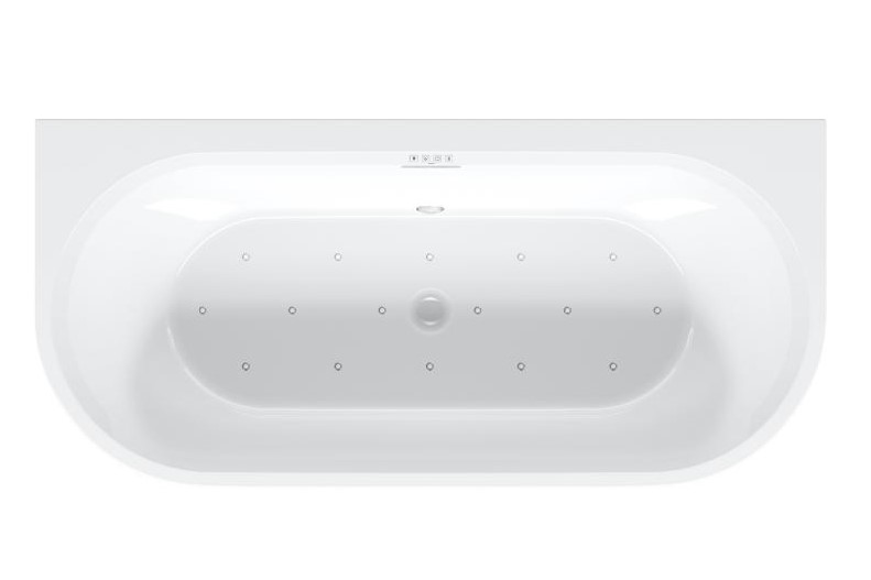 Акриловая ванна Riho Desire Back2Wall Glossy Sparkle System LED B089004005 180x84см с аэромассажем и подсветкой белый