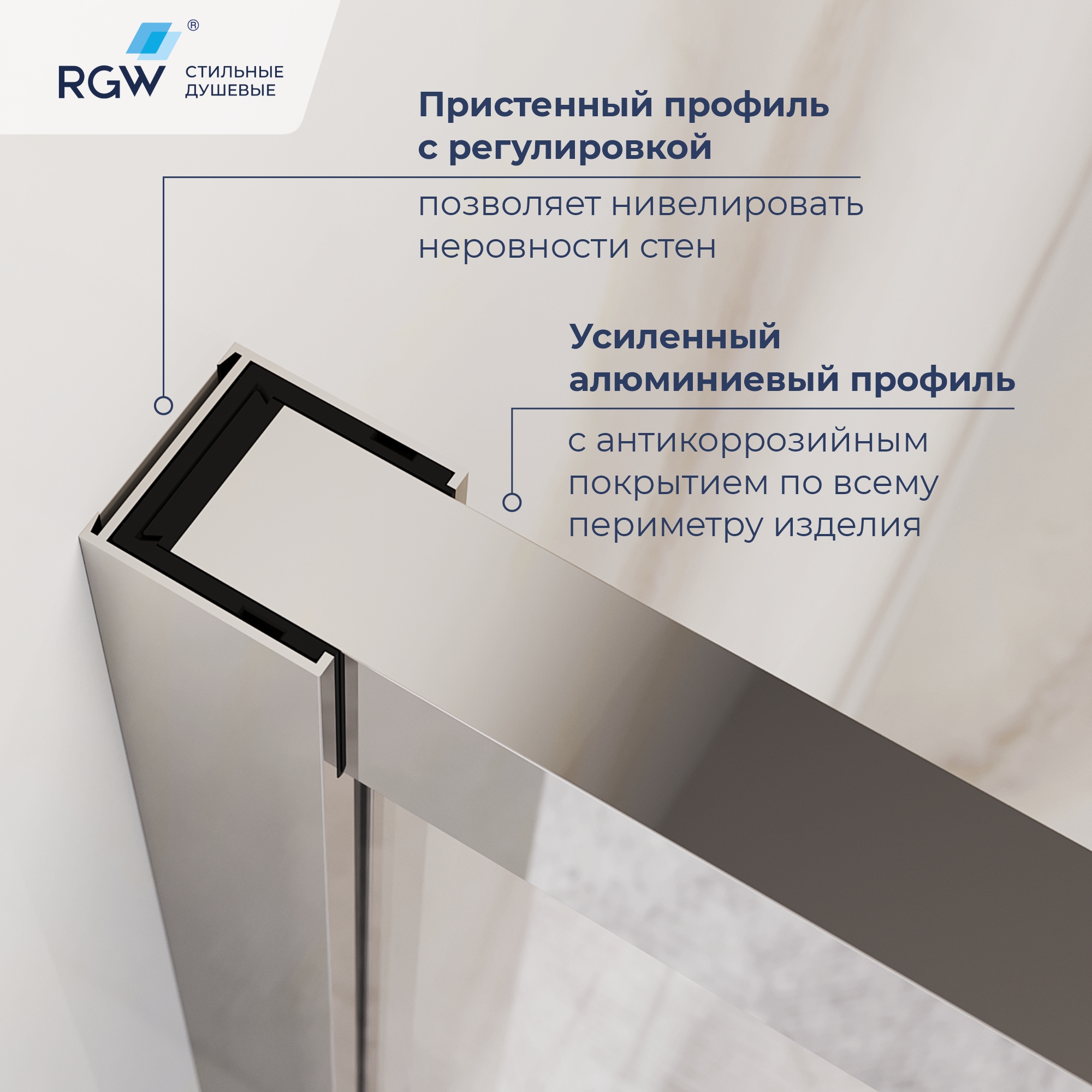 Душевой уголок с открытием двери вовнутрь RGW LE-45 1000x900 — изображение 3