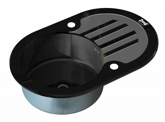 МОЙКА КУХОННАЯ INOX GLASS GL-7851-OV-BLACK-GRAFIT ZORG