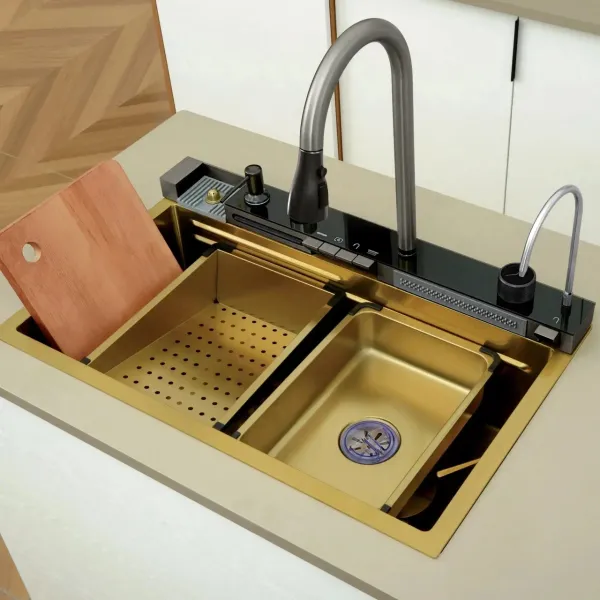 Cerutti SPA Мойка кухонная GLORIA nano Gold CT10355 многофункциональная золотая
