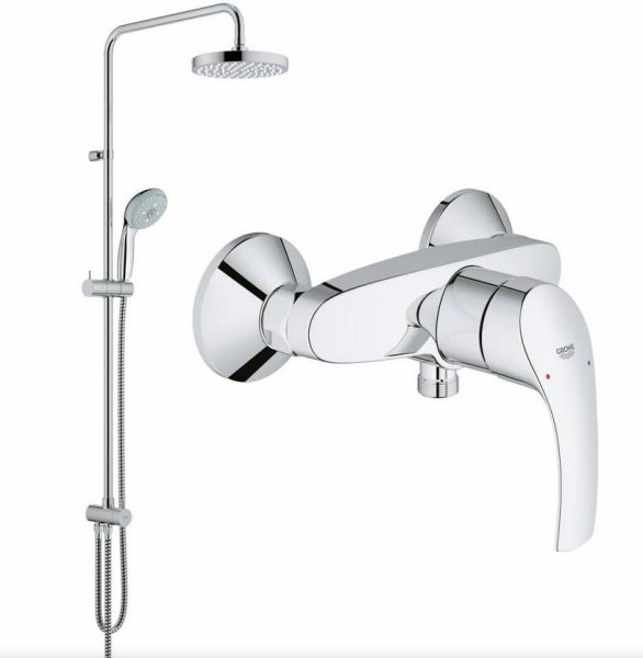Grohe 124410 Eurosmart 2015 Промо набор 2 в 1: Eurosmart 2015 Смеситель для ванны (33555002), New Tempesta 200 Душевая система с переключателем (27389002)