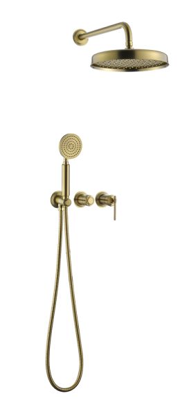 Boheme Смеситель встроенный + верхний+ ручной душ, ETERNA MATT GOLD матовое золото