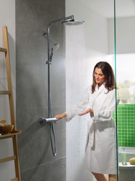 Hansgrohe Душевая стойка Crometta S 240 1jet Showerpipe 27267000 с термостатом — изображение 4