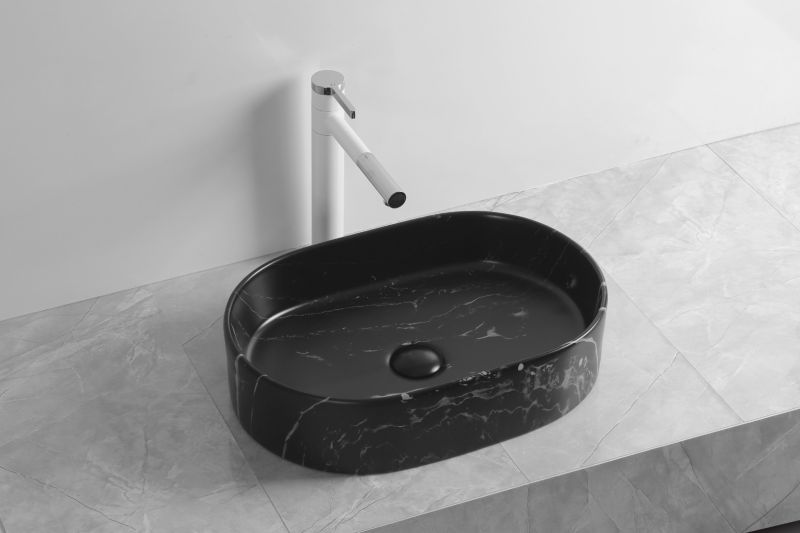 Cerutti SPA Раковина Cerutti SPA CR0055B MMB2 50см матовый чёрный мрамор