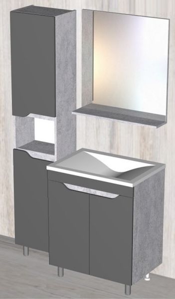 Stella Polar Тумба под раковину Абигель 65см серый/цемент SP-00001079 — изображение 3