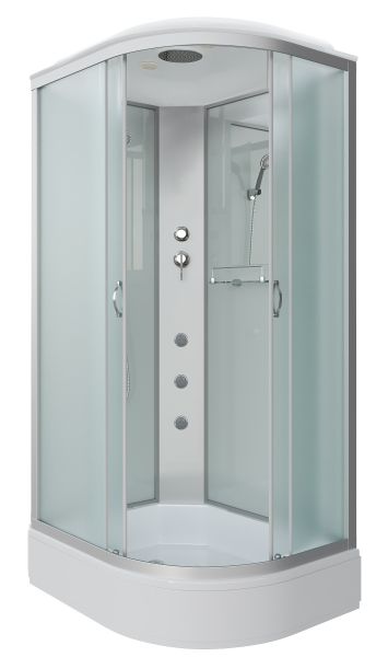 Niagara Душевая кабина NG-33984-14LG с гидромассажем 90x80см серебро/матовое