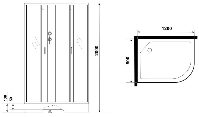 Niagara Душевая кабина NG-3512-14LBKG с гидромассажем 120x80см серебро/тонированное — изображение 3